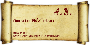 Amrein Márton névjegykártya
