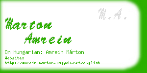 marton amrein business card