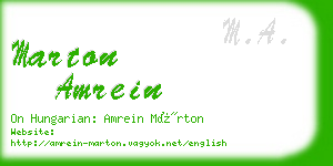 marton amrein business card